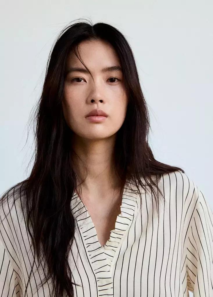 Ecru Striped Blouse With Frill Detail, , large image number 3
