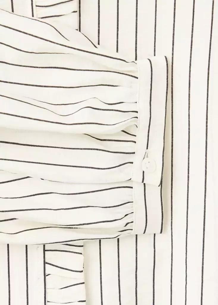 Ecru Striped Blouse With Frill Detail, , large image number 6