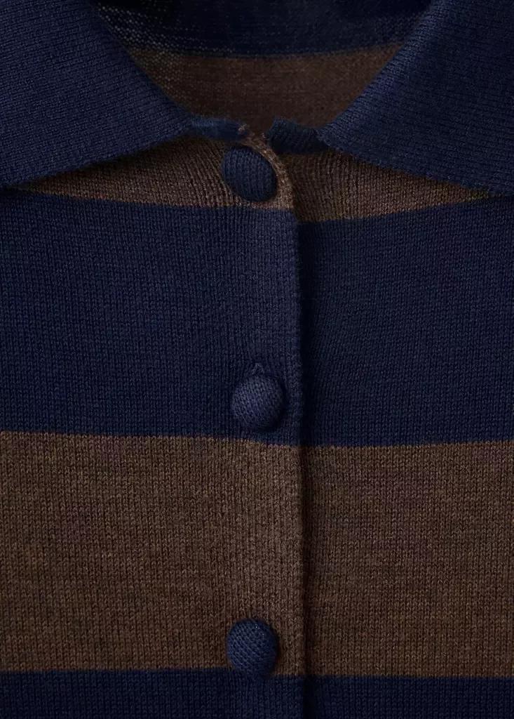 Brown Cardigan With Buttons And Lapel Collar, Brown, large image number 1