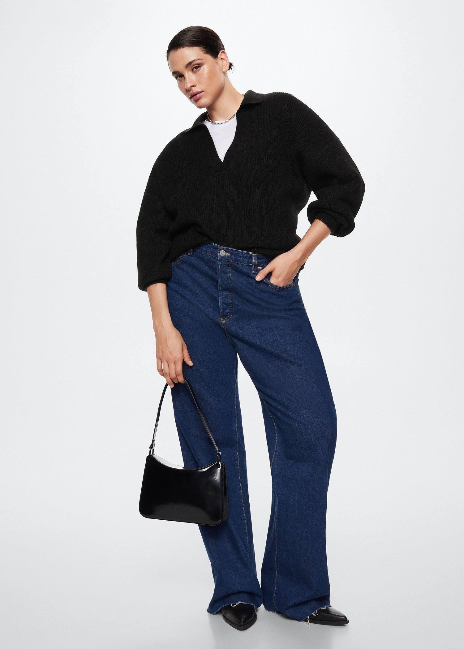 black Polo neck sweater, , large image number 5