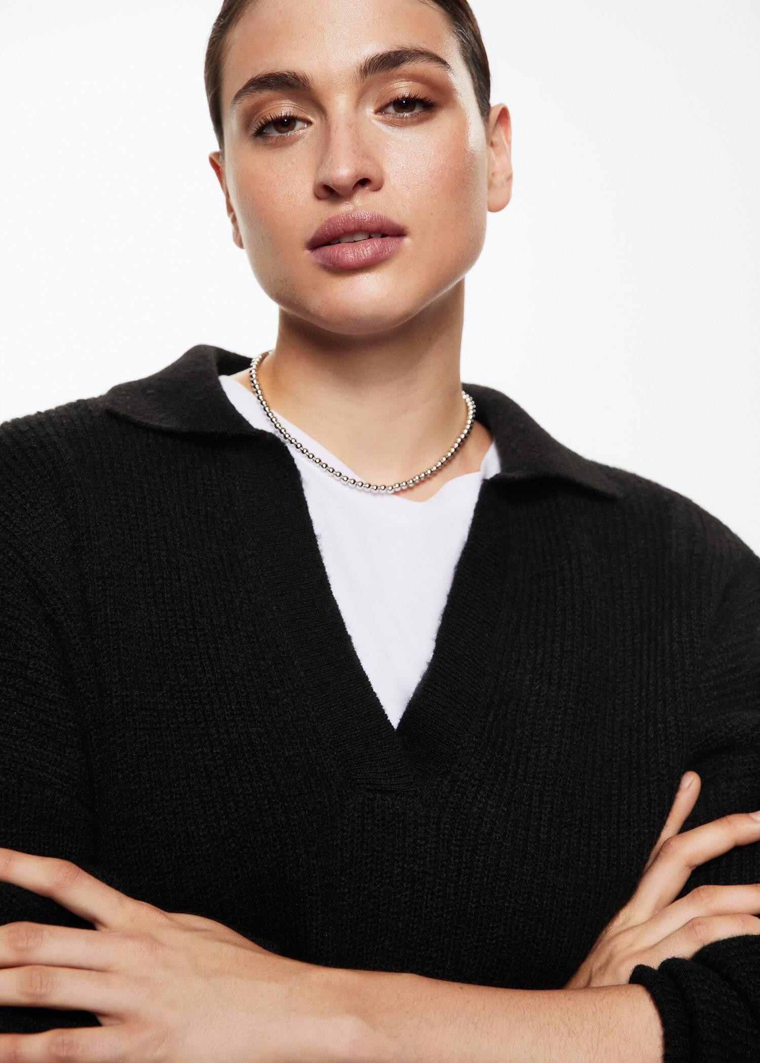 black Polo neck sweater, , large image number 7