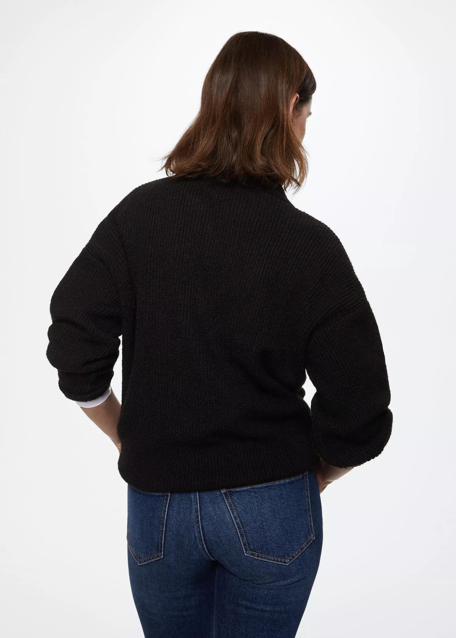 black Polo neck sweater, , large image number 8