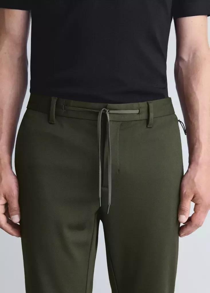 Green Slim-Fit Comfort Thermolite Trousers, Dark Green, large image number 3