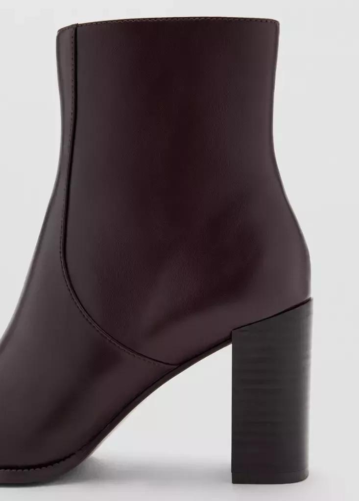 Brown Pointed Heel Ankle Boot, Dark Brown, medium