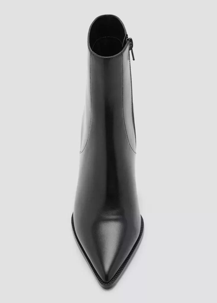 Black Pointed Heel Ankle Boot, Black, large image number 3