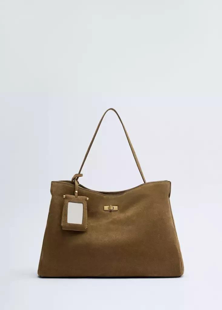 Brown Leather Shoulder Bag, Medium Brown, large image number 2