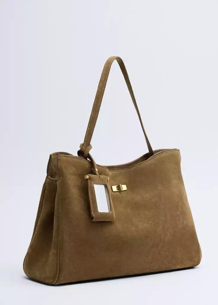Brown Leather Shoulder Bag, Medium Brown, large image number 3