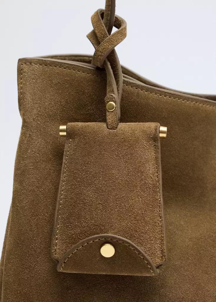 Brown Leather Shoulder Bag, Medium Brown, large image number 4