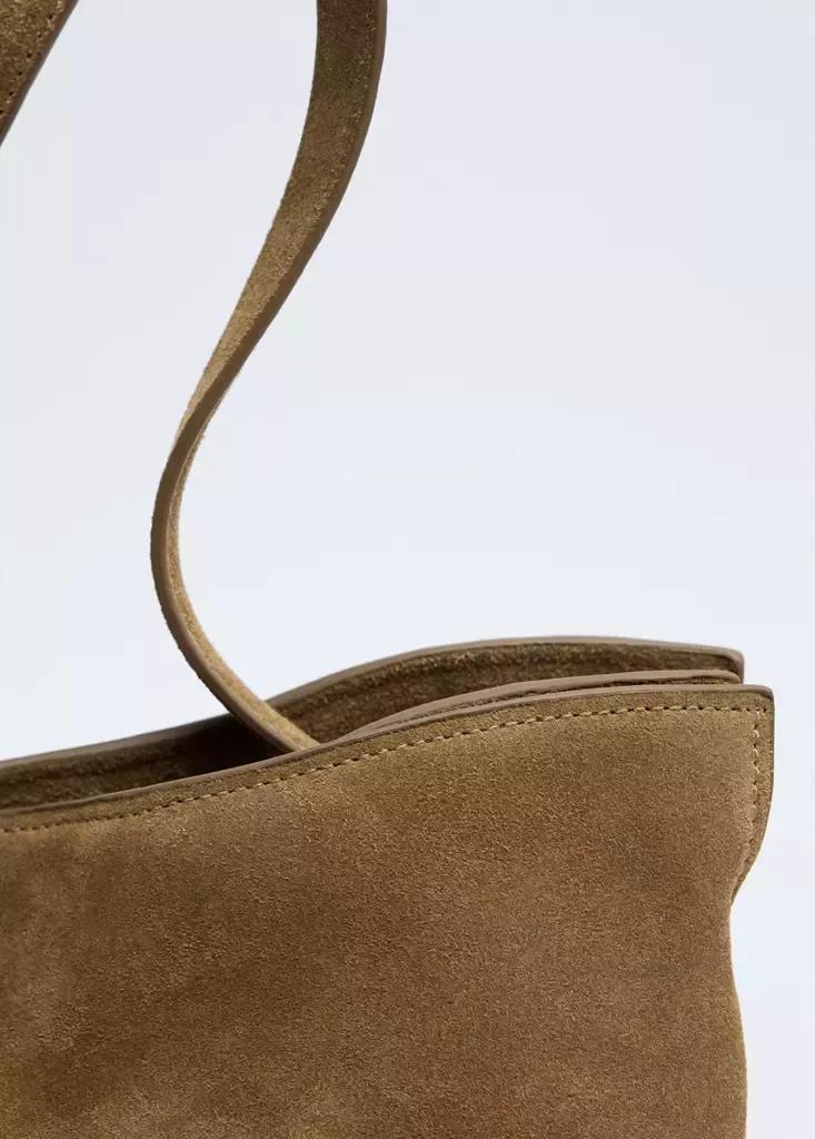 Brown Leather Shoulder Bag, Medium Brown, large image number 5