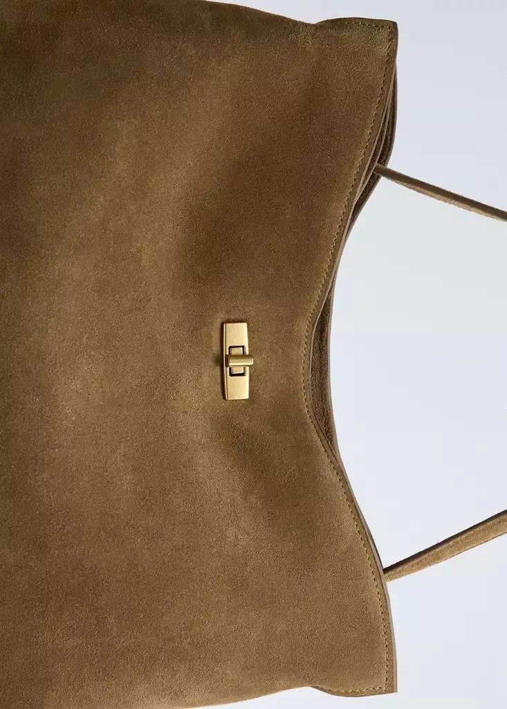 Brown Leather Shoulder Bag, Medium Brown, large image number 7