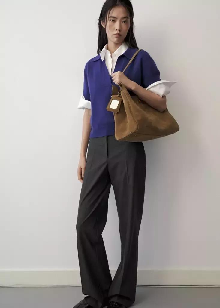 Brown Leather Shopper Bag With Charm And Mirror, Medium Brown, large image number 0
