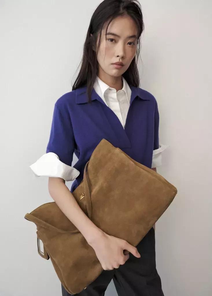 Brown Leather Shopper Bag With Charm And Mirror, Medium Brown, large image number 1