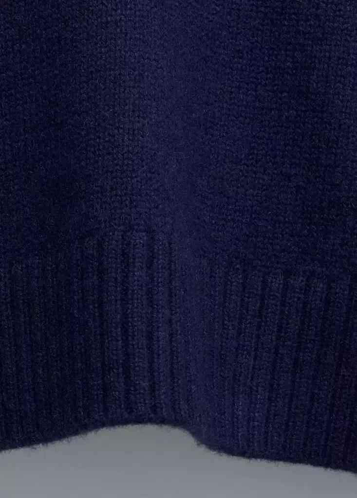 Blue Wool Jersey With Contrast Overlay, Navy, large image number 6