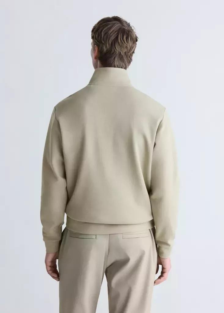 Grey Thermolite Zip-Neck Sweatshirt, Light Pastel Grey, medium