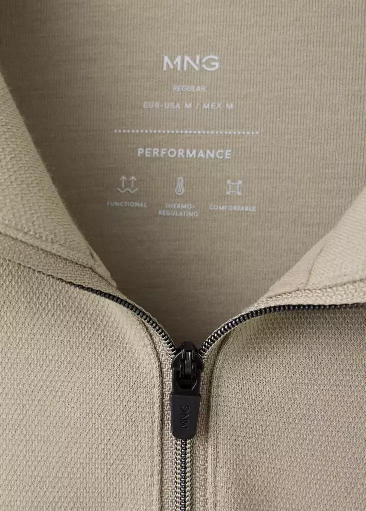 Grey Thermolite Zip-Neck Sweatshirt, Light Pastel Grey, large image number 6