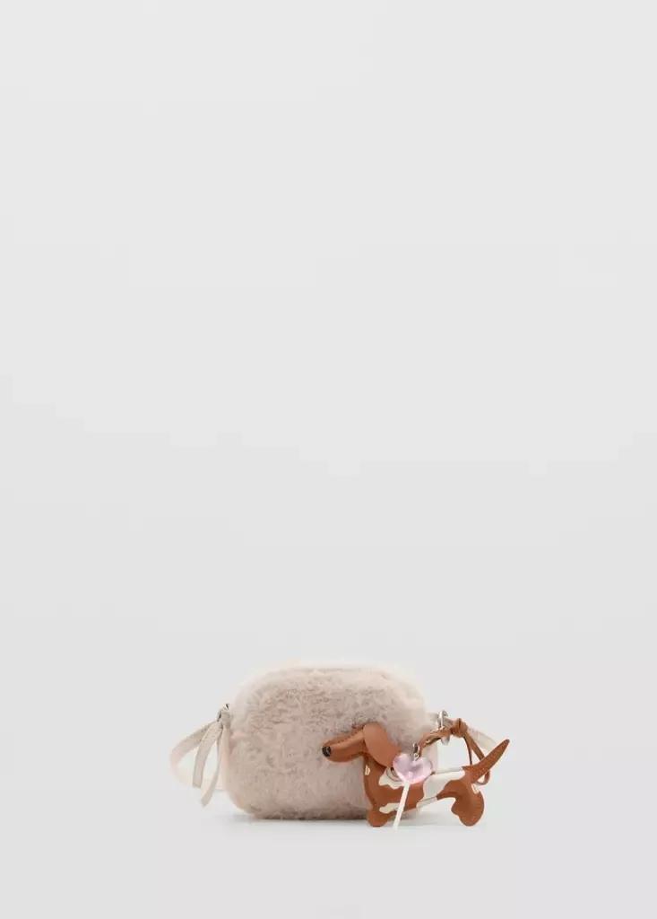 Beige Mini Fur-Effect Bag, Light Pastel Brown, large image number 0
