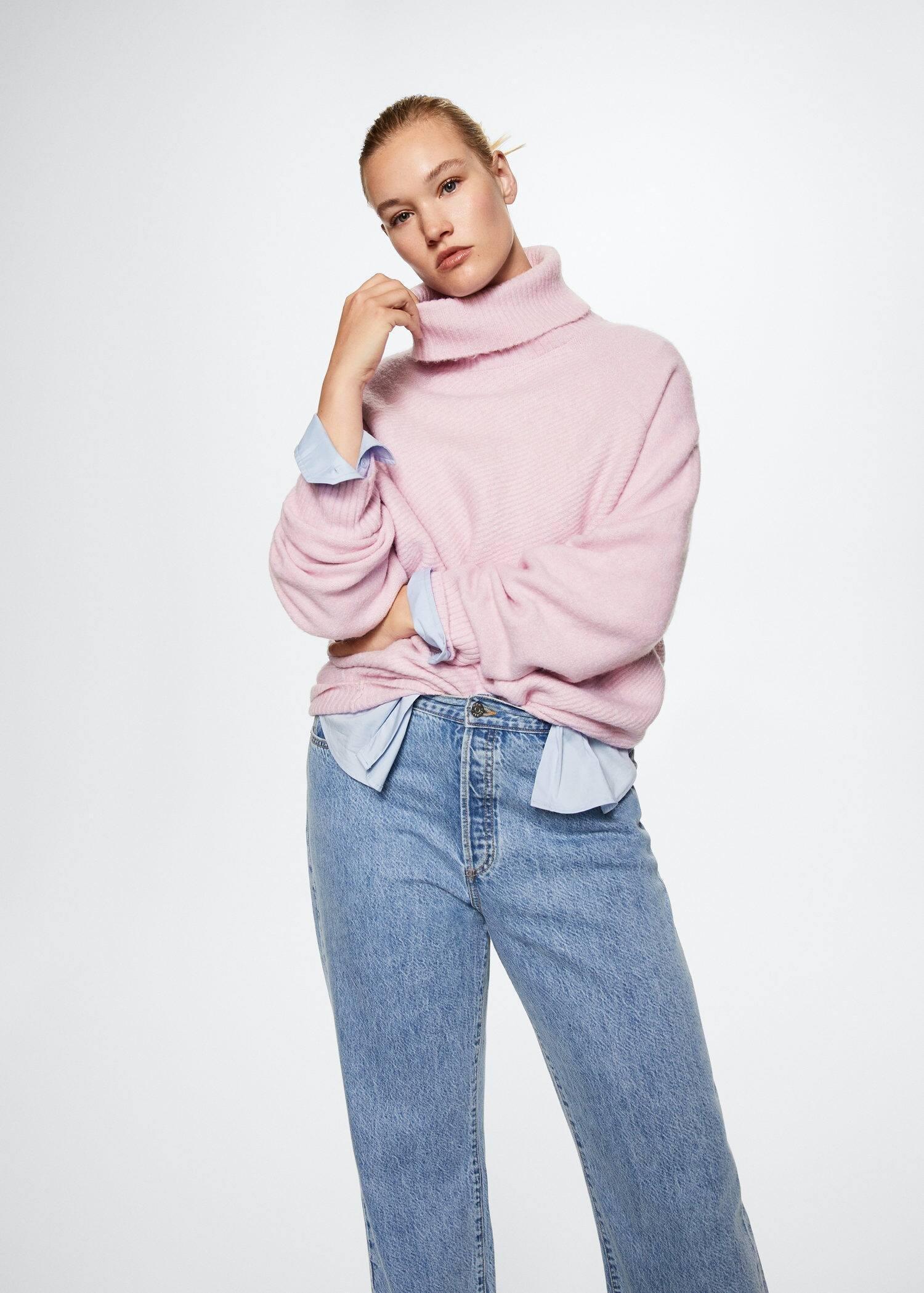 Mango Pink Lt-Pastel Turtle Neck Sweater Azadea Lebanon