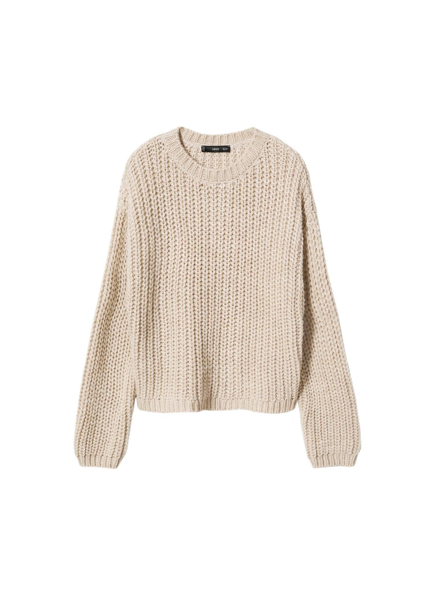 Beige Chunky-Knit Sweater, , large image number 7