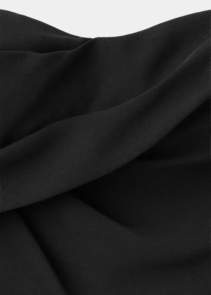 Black Strapless Ruched Jumpsuit, Black, large image number 5