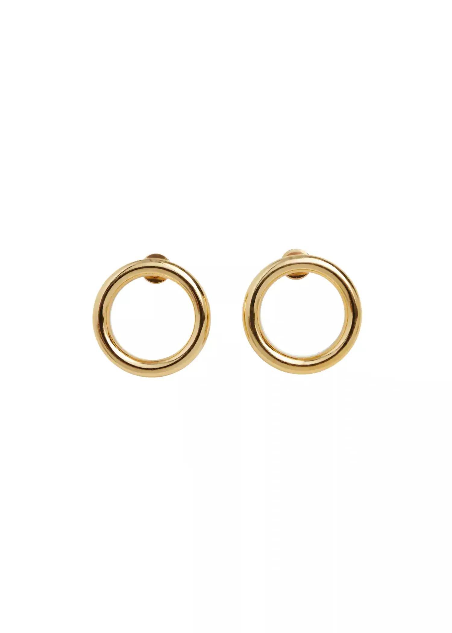 gold Hoop pendant earrings, , large image number 1