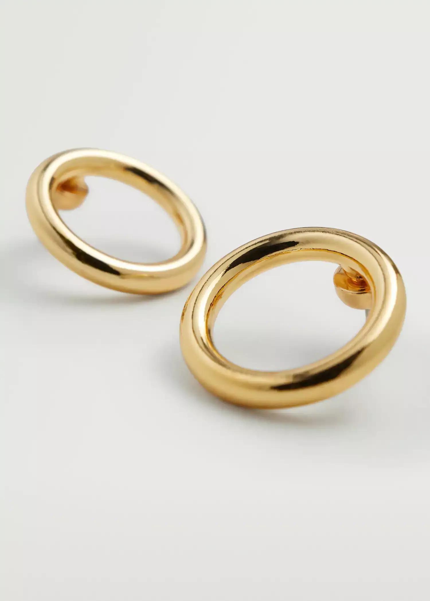 gold Hoop pendant earrings, , large image number 2