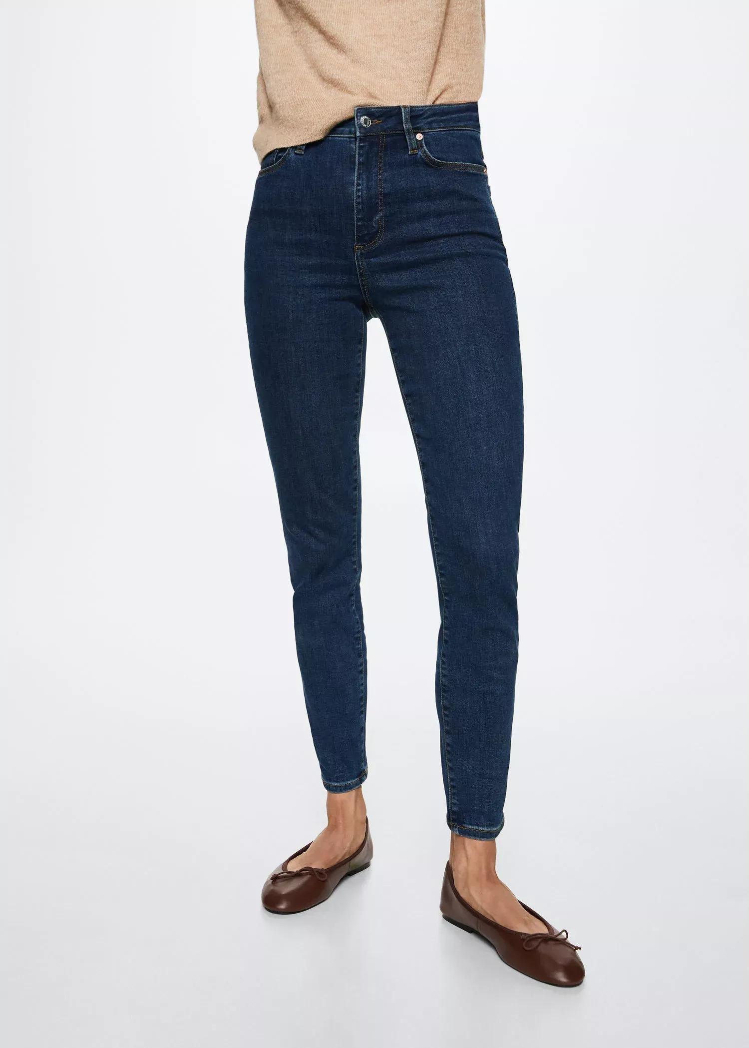 Blue High-Rise Skinny Jeans, , large image number 1