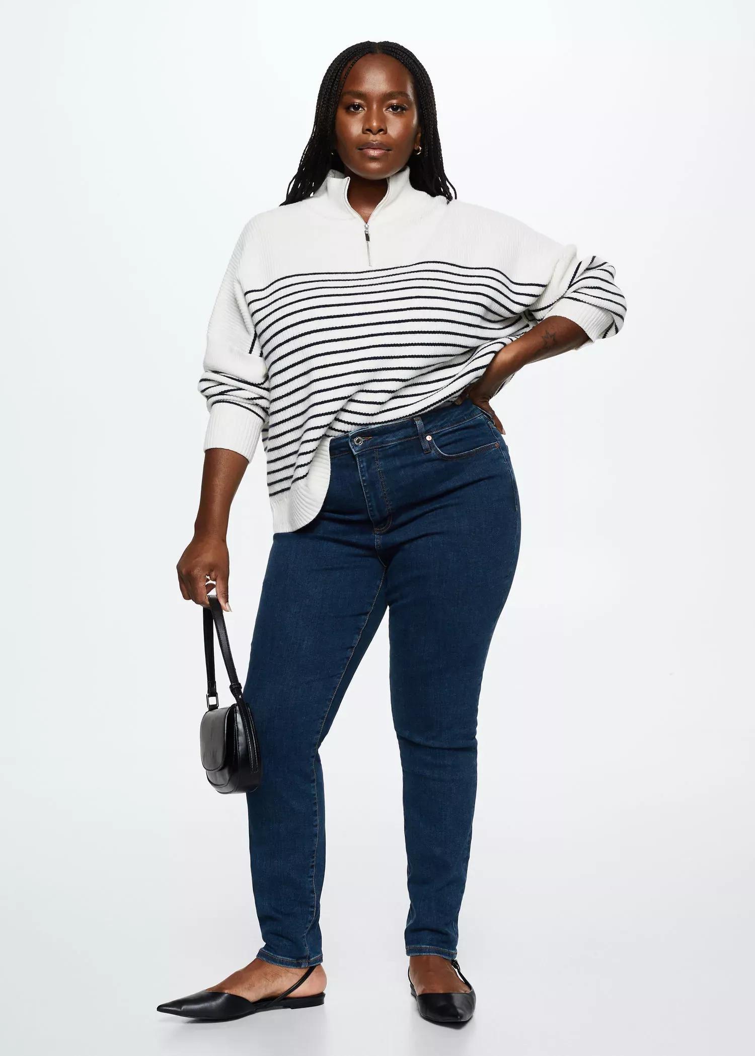 Blue High-Rise Skinny Jeans, , large image number 5