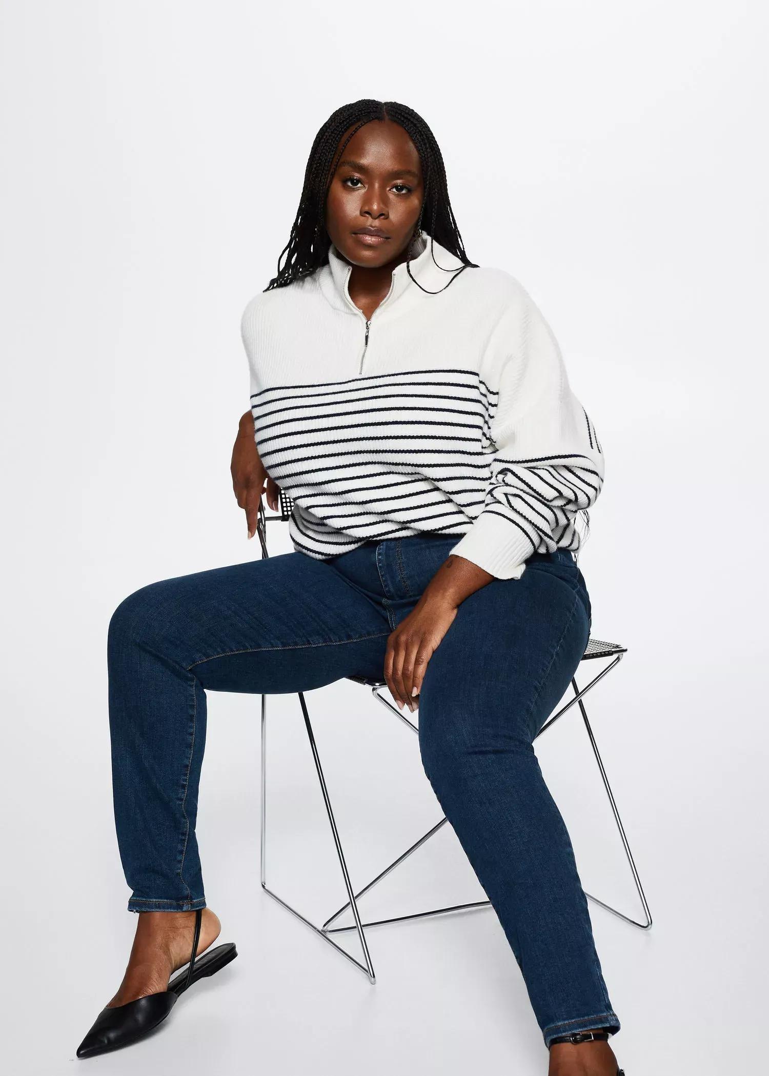 Blue High-Rise Skinny Jeans, , large image number 7