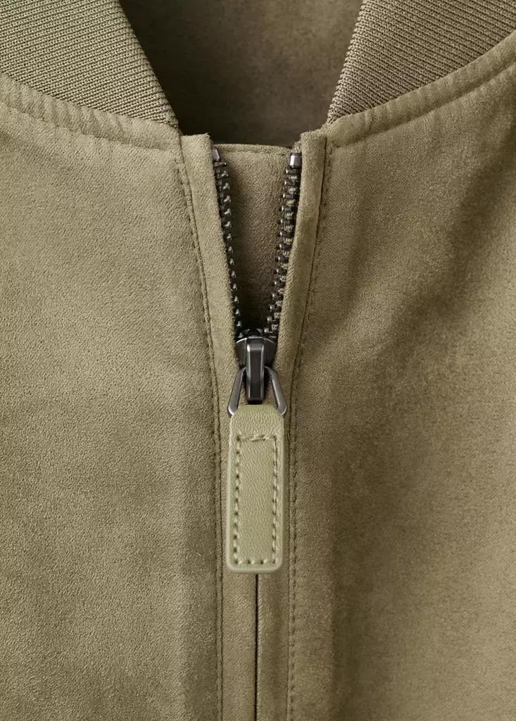 Khaki Suede-Effect Bomber Jacket, Beige - Khaki, large image number 10