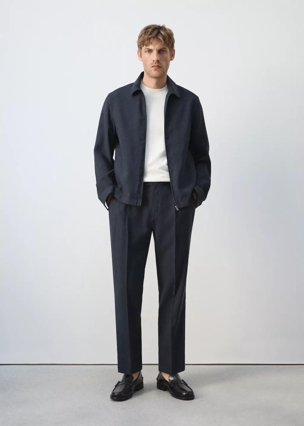 Navy Modal Zip Jacket, Navy, medium