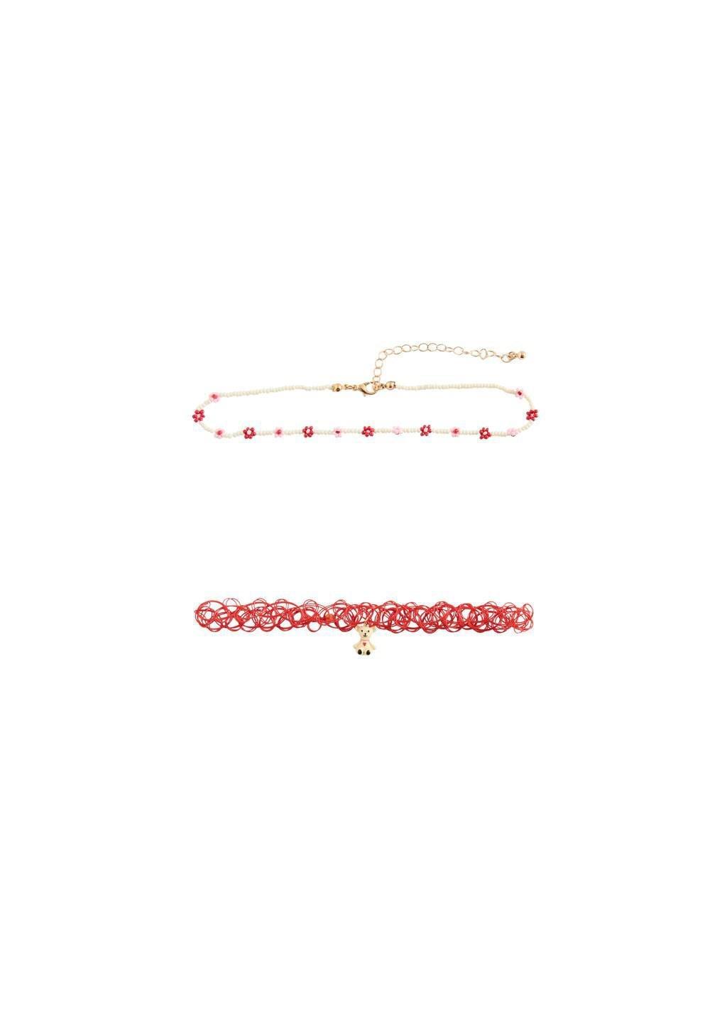 Red Chokers , Set Of 2, Kids Girls, Red, large image number 1