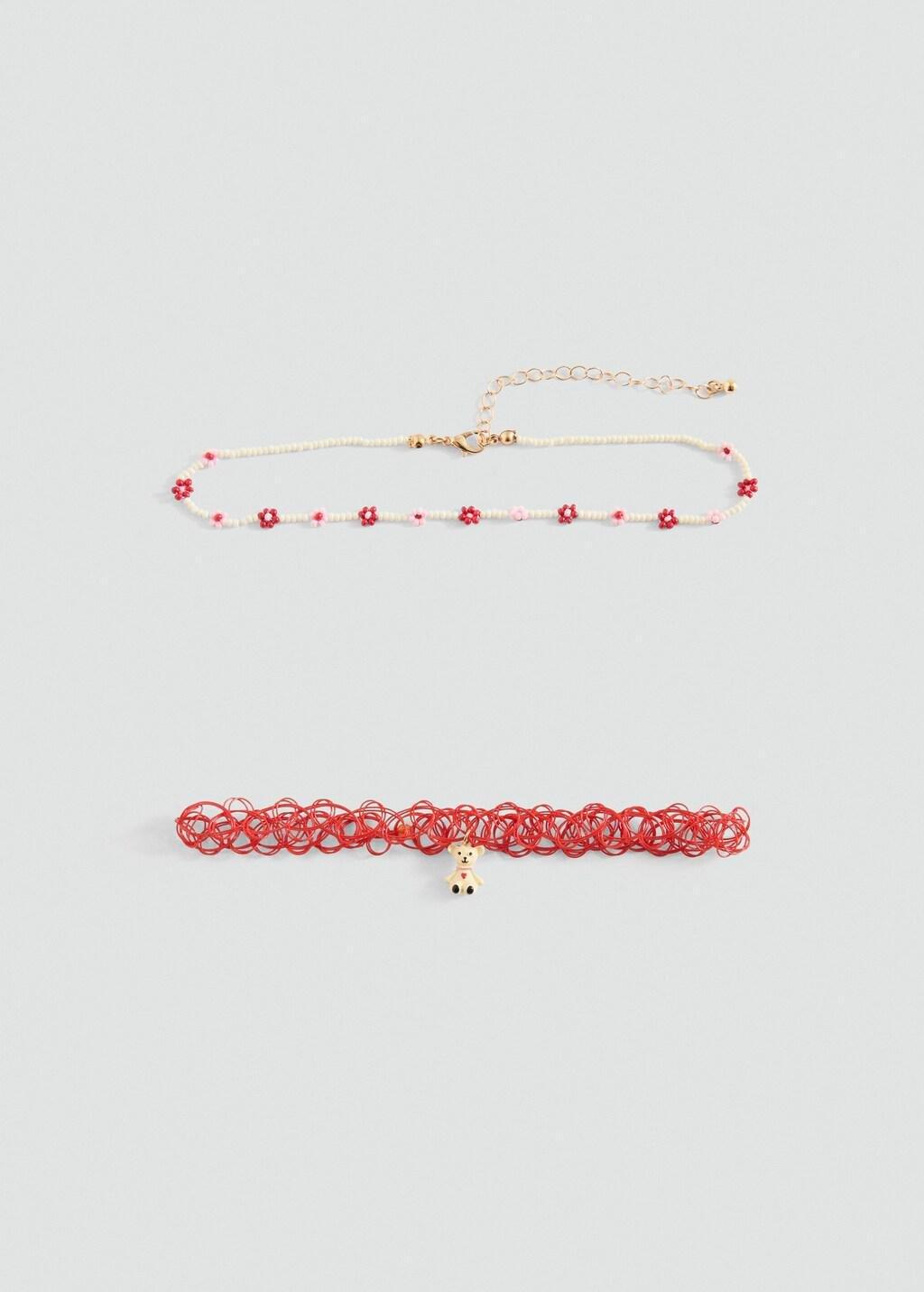 Red Chokers , Set Of 2, Kids Girls, Red, large image number 2