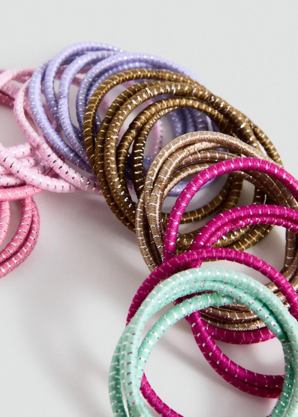 Pink Pack Hair Ties, Kids Girls, Pink, large image number 0