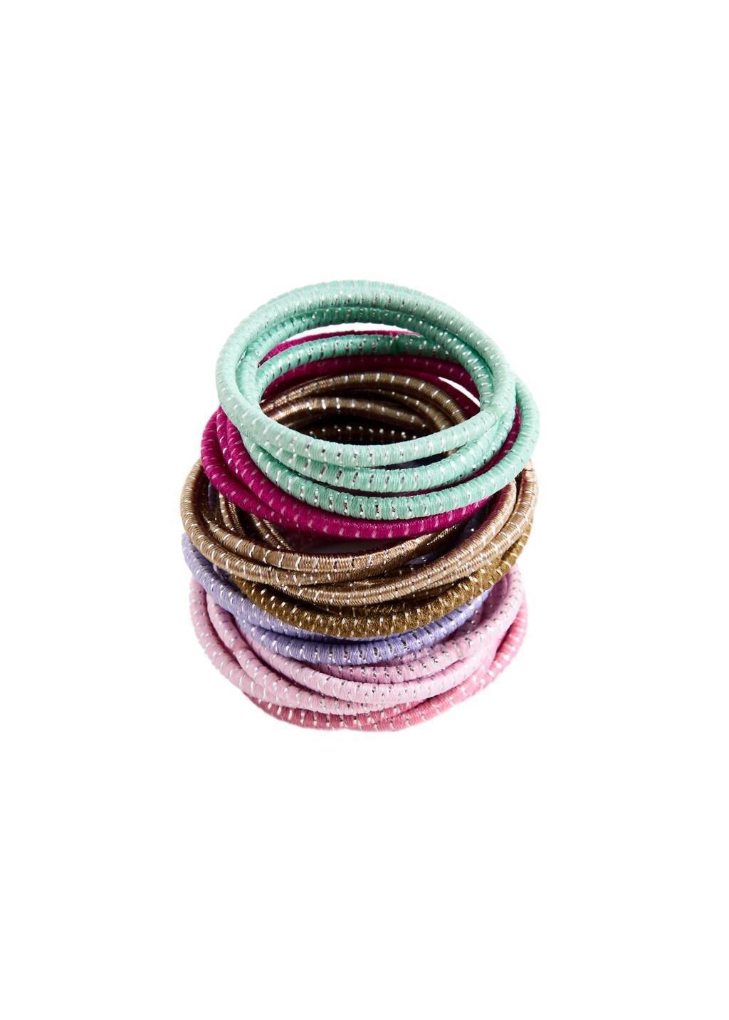 Pink Pack Hair Ties, Kids Girls, Pink, large image number 1