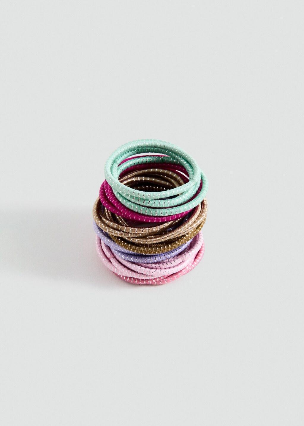 Pink Pack Hair Ties, Kids Girls, Pink, large image number 2