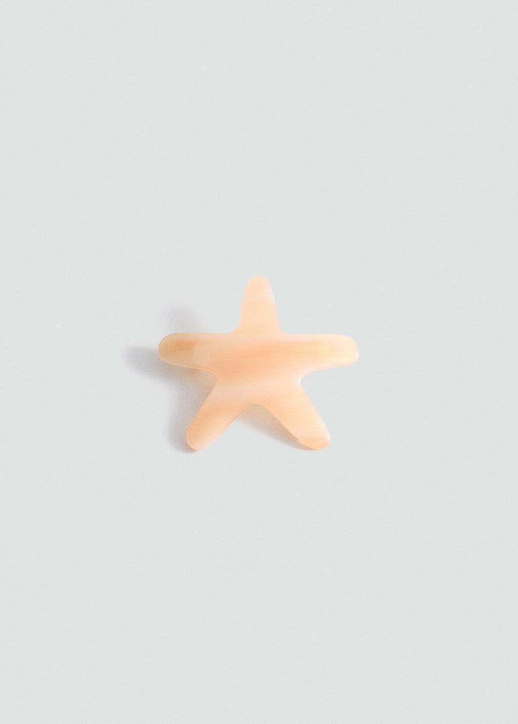 Beige Star Hair Clip, Light Beige, large image number 0