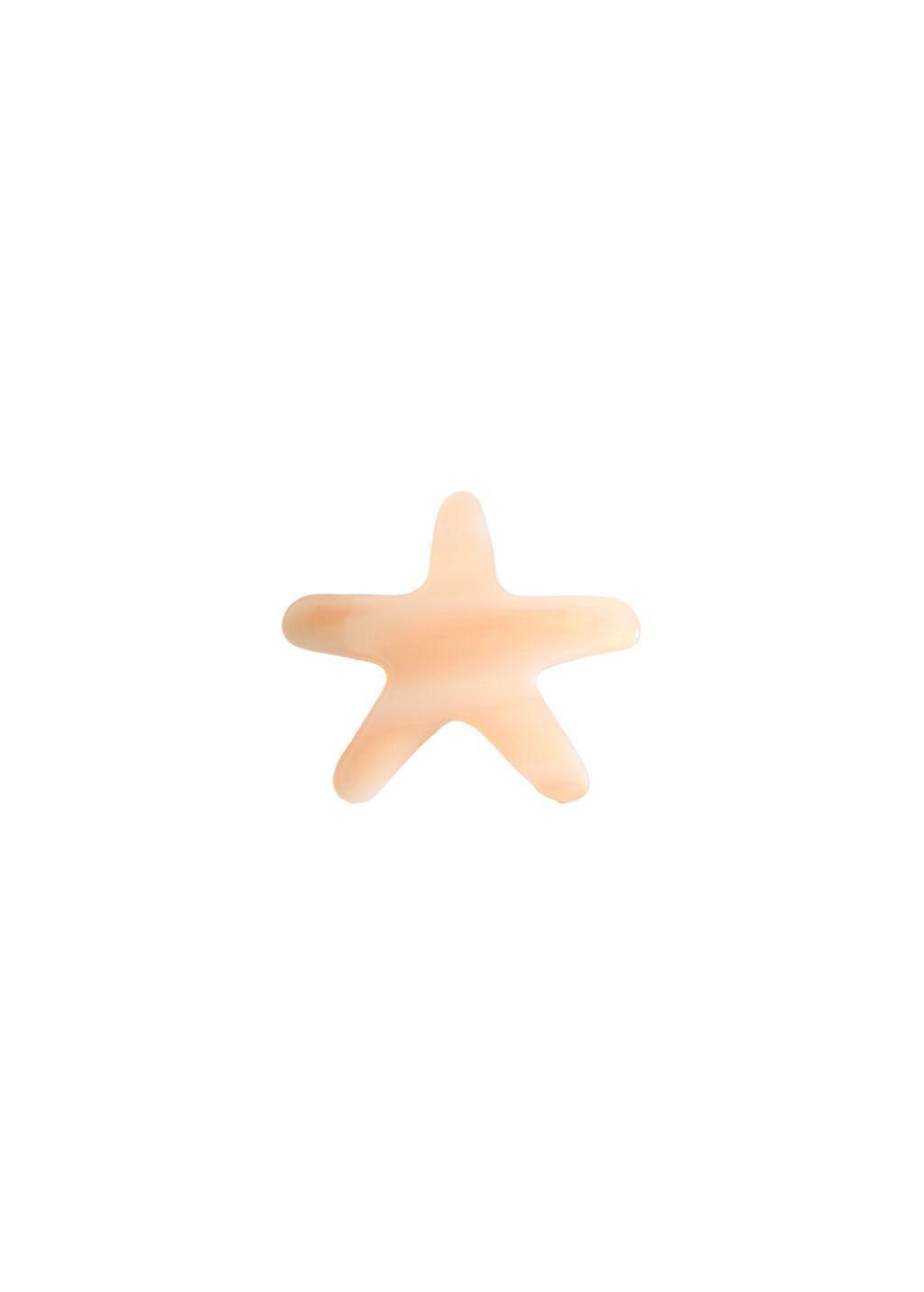 Beige Star Hair Clip, Light Beige, large image number 2