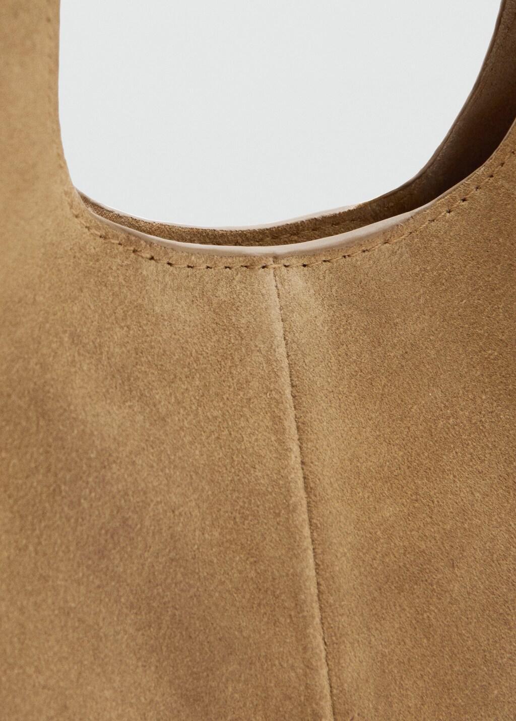 Brown Small Split Leather Bag, Medium Brown, large image number 1