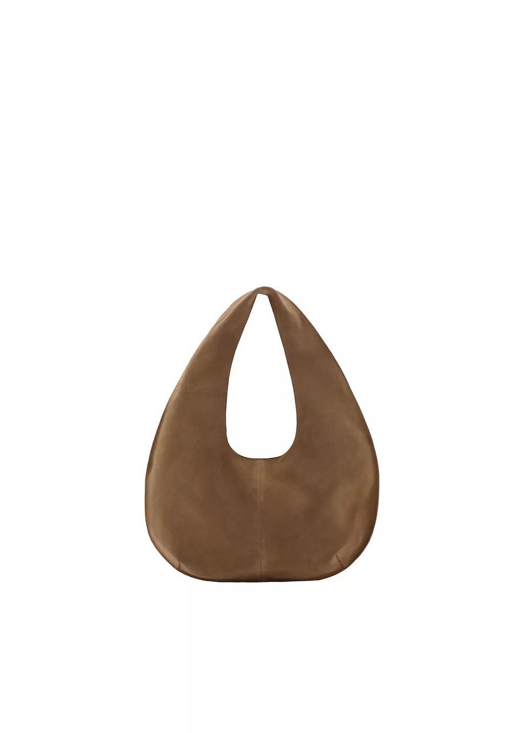 Brown Small Split Leather Bag, Medium Brown, large image number 2