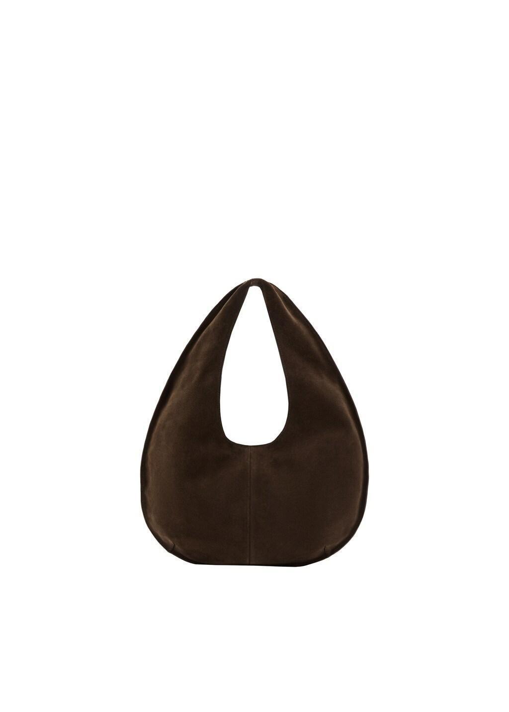 Brown Small Split Leather Bag, Dark Brown, medium