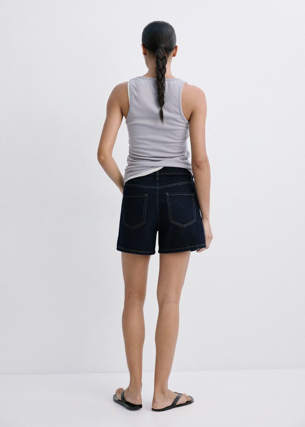 Blue Straight-Fit Denim Shorts, Open Blue, large image number 2