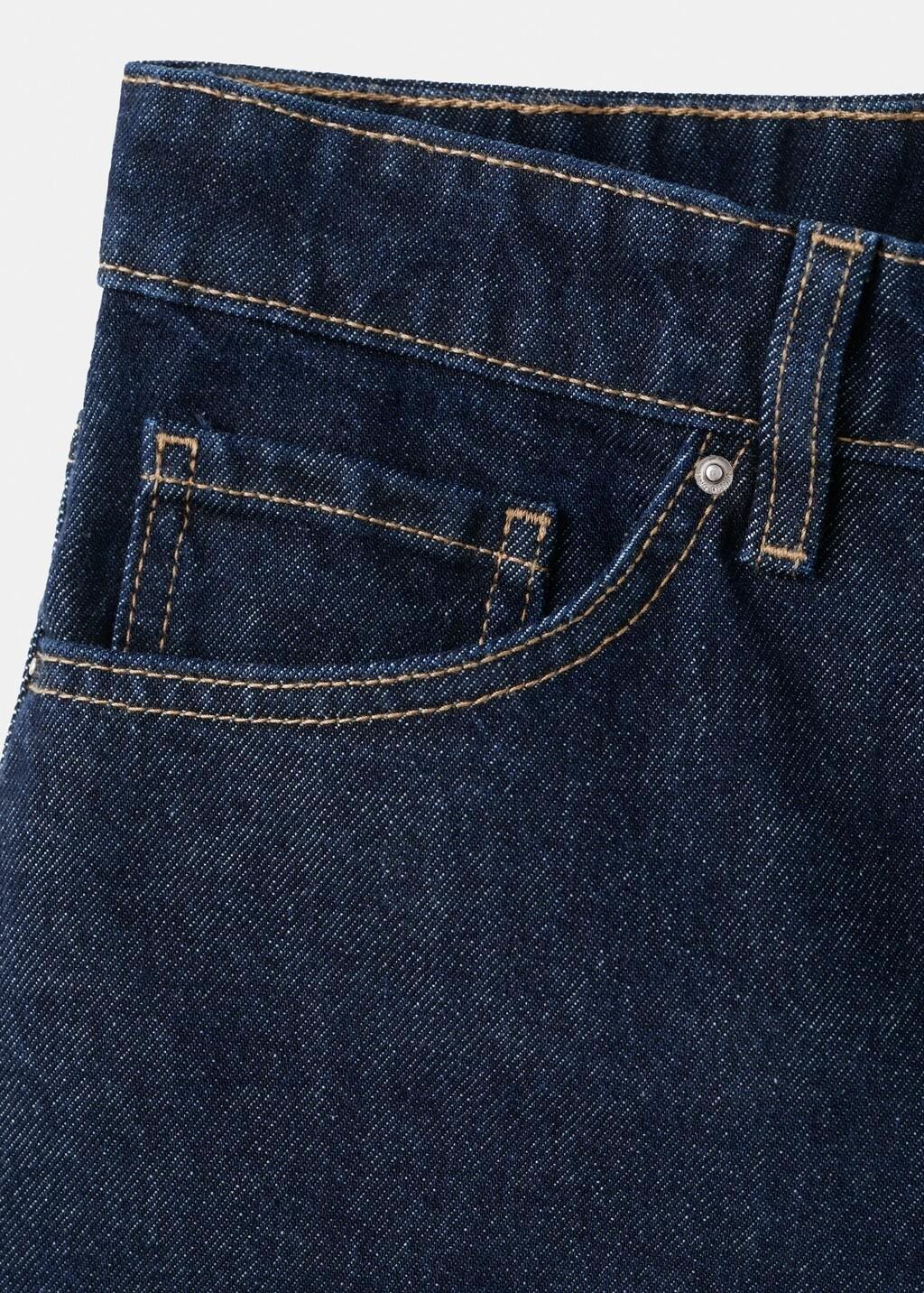 Blue Straight-Fit Denim Shorts, Open Blue, large image number 4