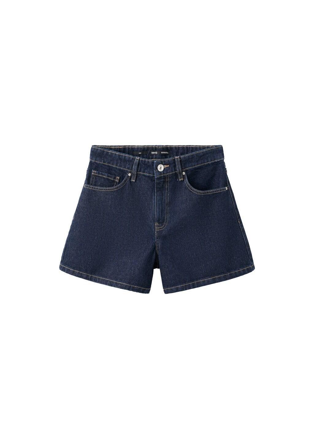 Blue Straight-Fit Denim Shorts, Open Blue, large image number 6