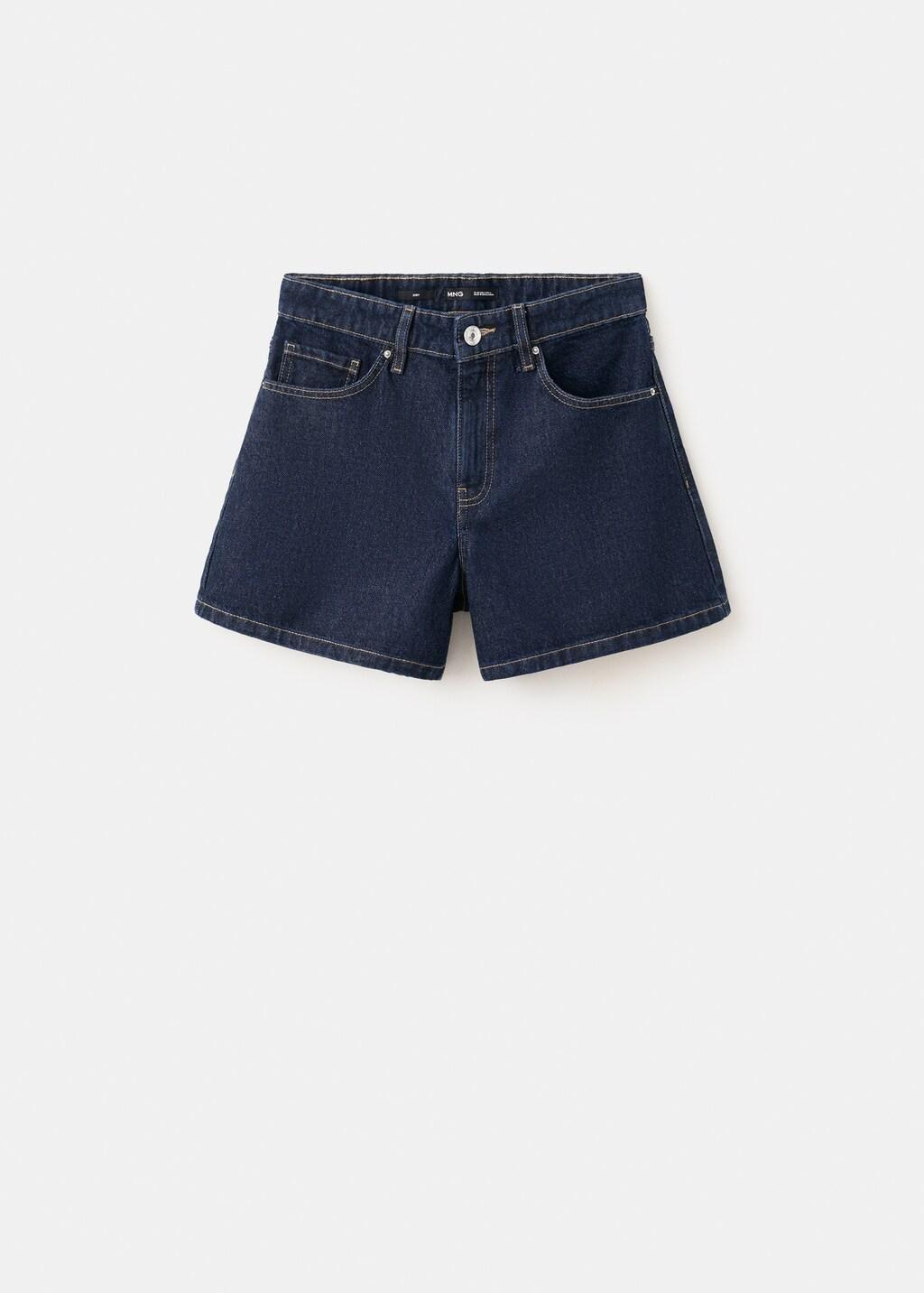 Blue Straight-Fit Denim Shorts, Open Blue, large image number 7