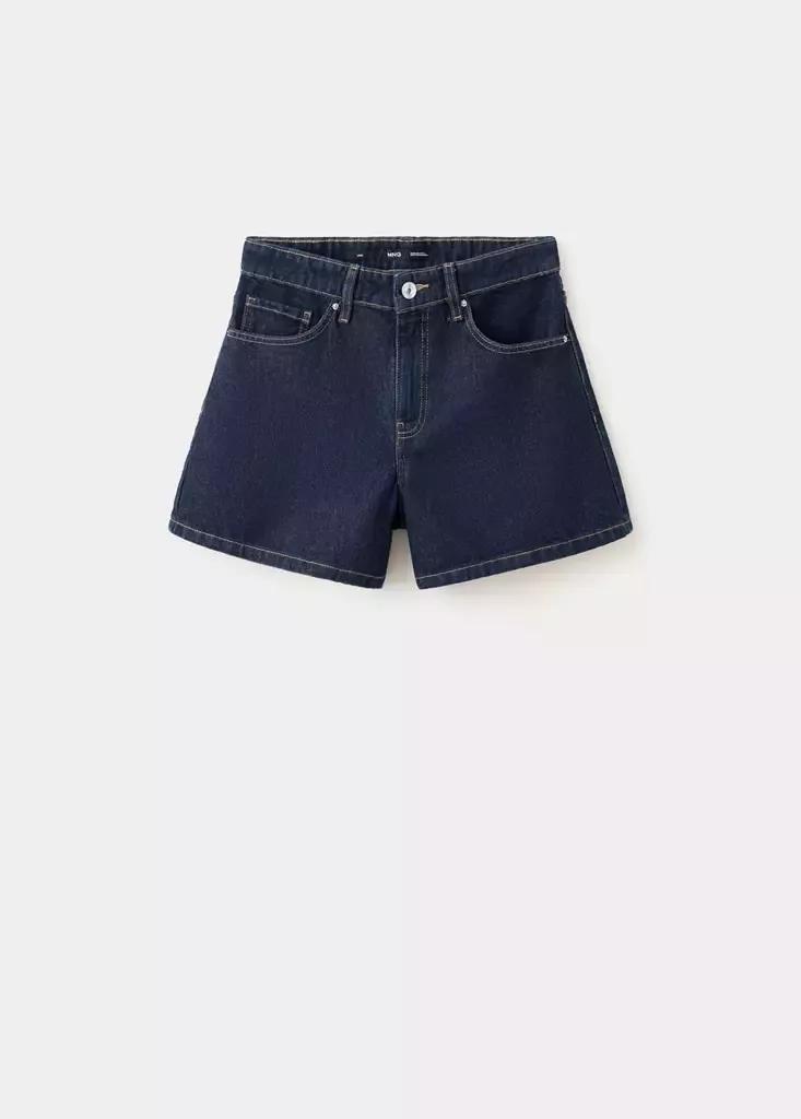 Blue Straight-Fit Denim Shorts, Open Blue, large image number 8