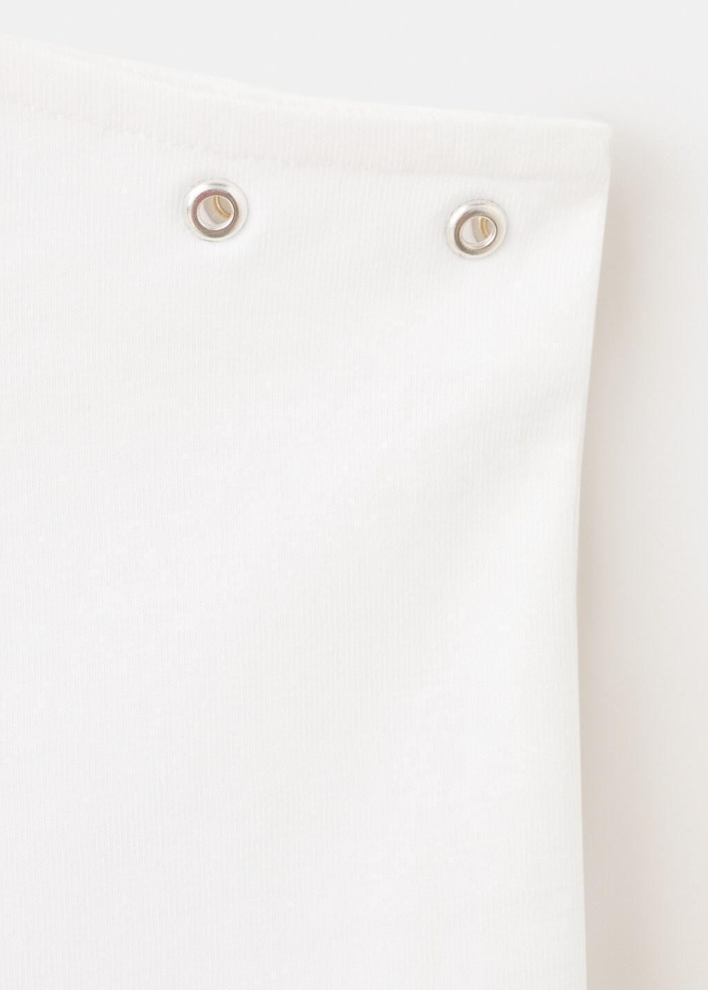 White Asymmetric Eyelets Top, Kids Girls, Natural White, medium