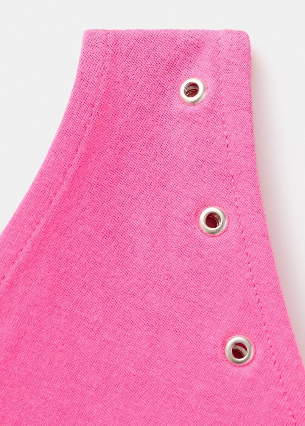 Pink Asymmetric Eyelets Top, Kids Girls, 0201_86, large image number 0