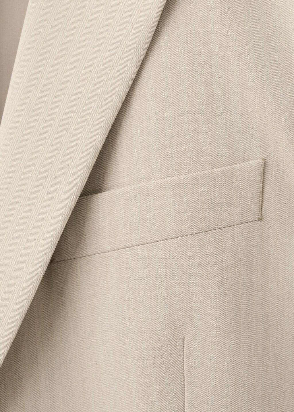 Beige Milan Slim-Fit Suit Jacket, Light Beige, large image number 1