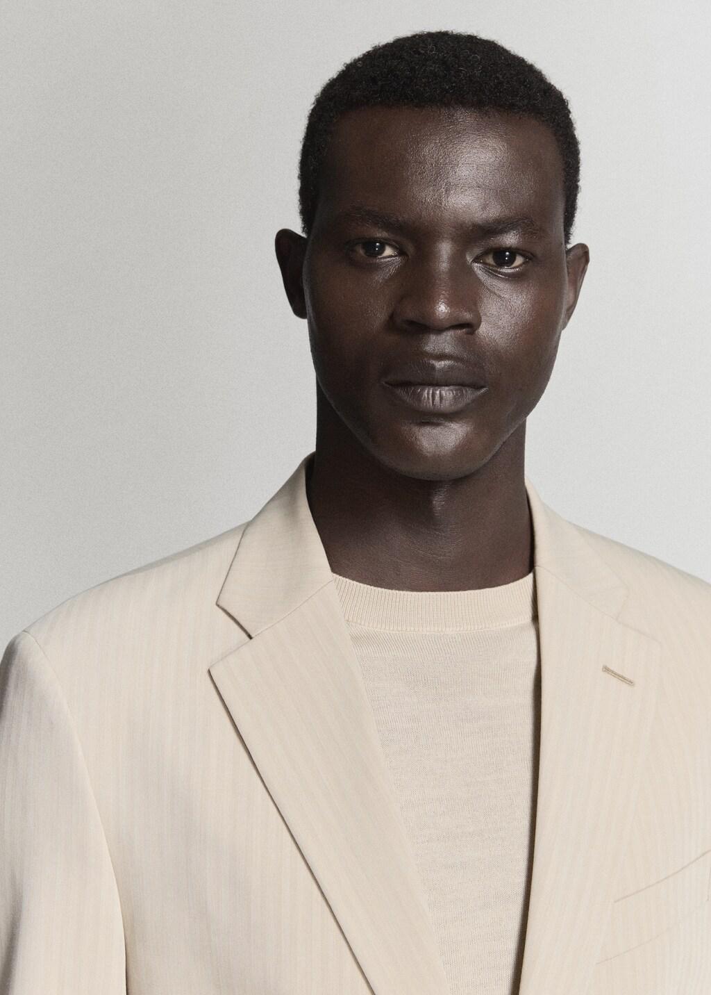 Beige Milan Slim-Fit Suit Jacket, Light Beige, large image number 4
