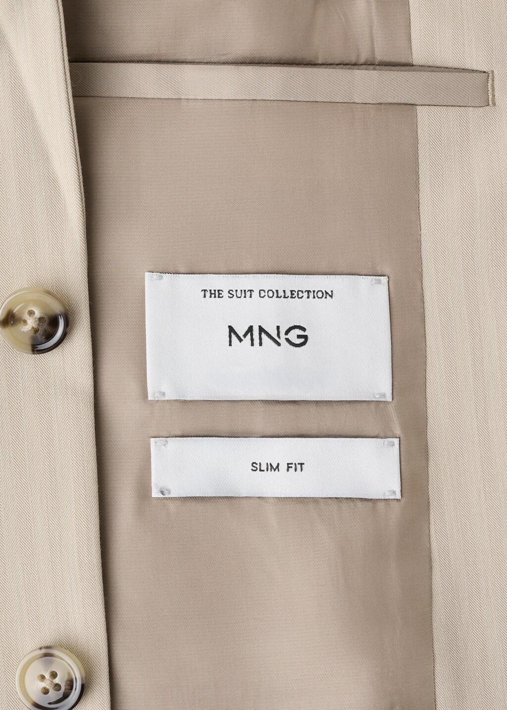 Beige Milan Slim-Fit Suit Jacket, Light Beige, large image number 5